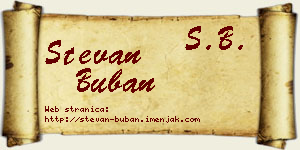 Stevan Buban vizit kartica